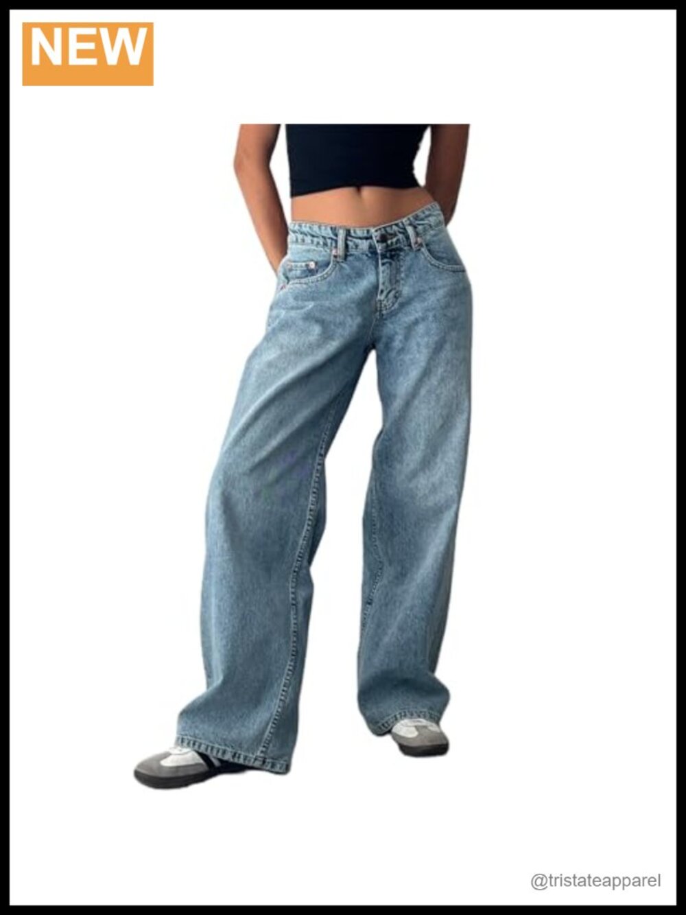Women's Low Rise Baggy Boyfriend Straight Wide Leg Jeans